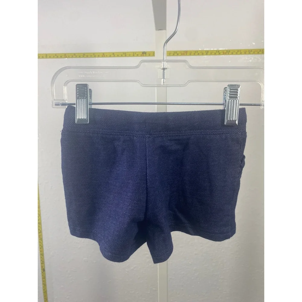 Carters Baby Girl Indigo Blue Knit Denim Look‎ Pull On Shorts 12M Drawstring